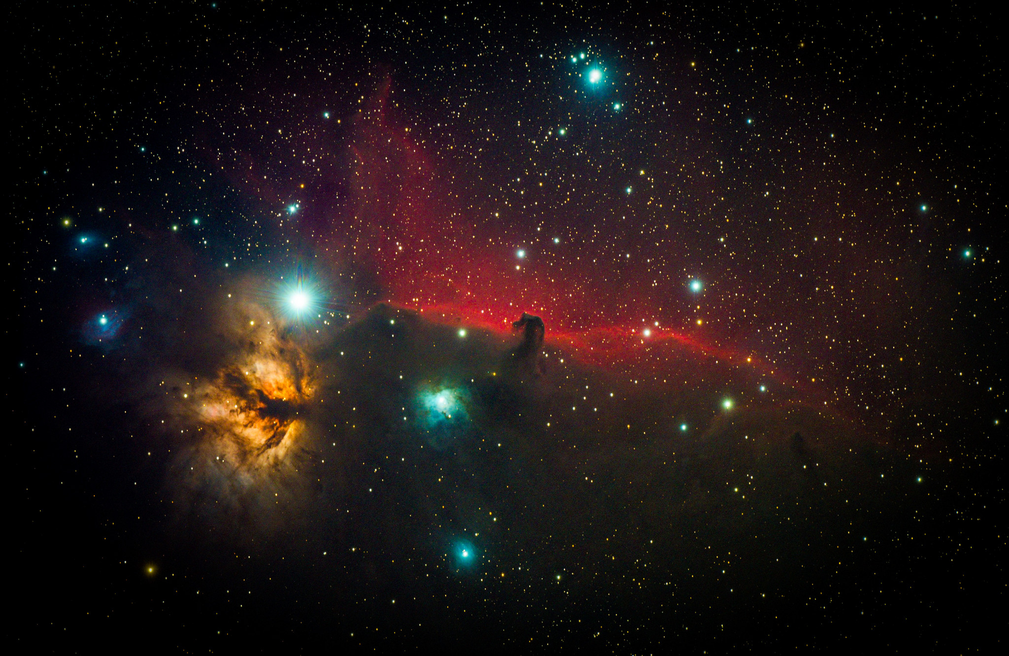 (IC 434) Horsehead and (NGC 2024) Flame Nebula